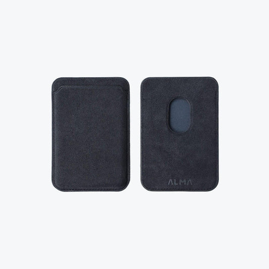 Italian Alcantara Magnetic Card Holder Black