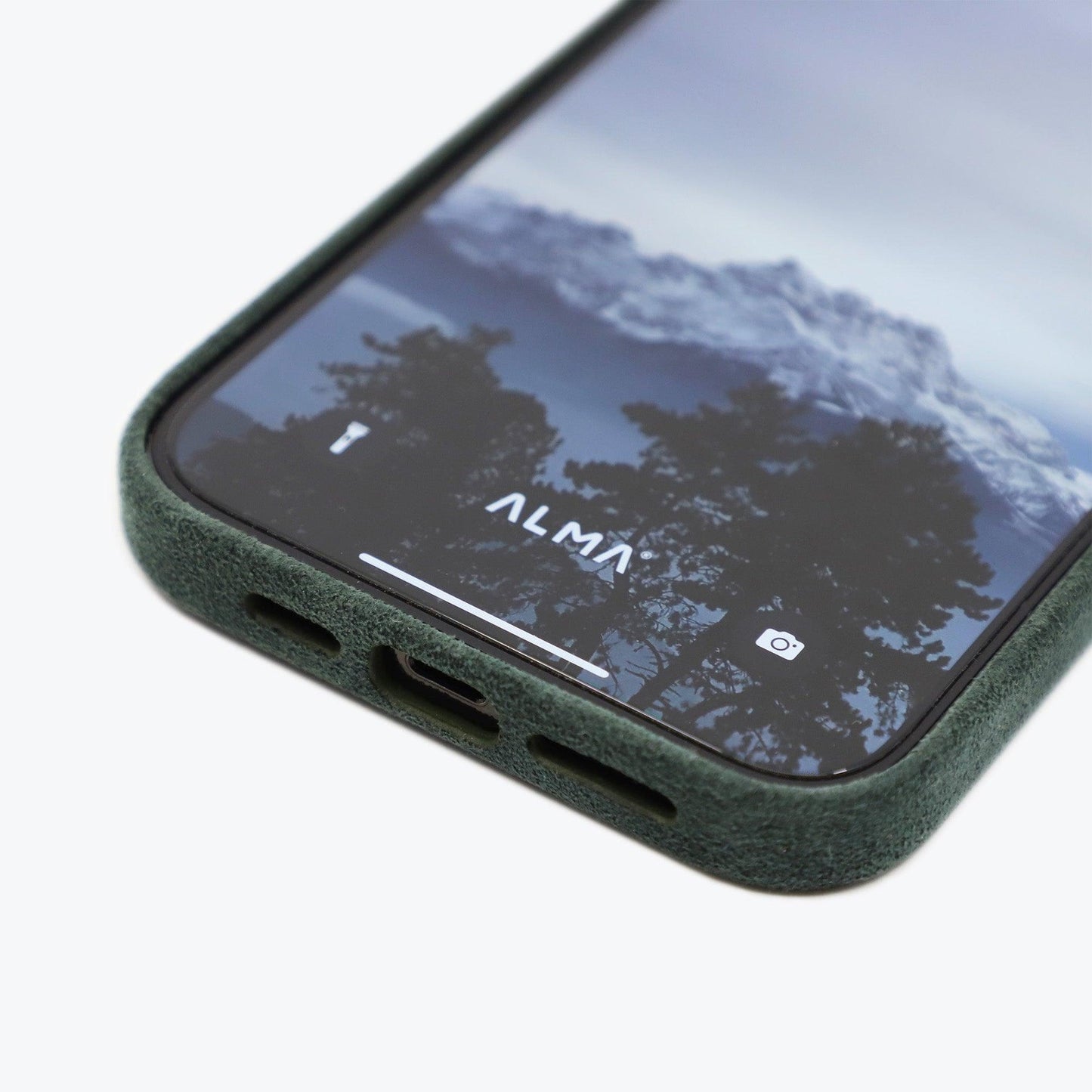 Italian Alcantara Case for iPhone Green
